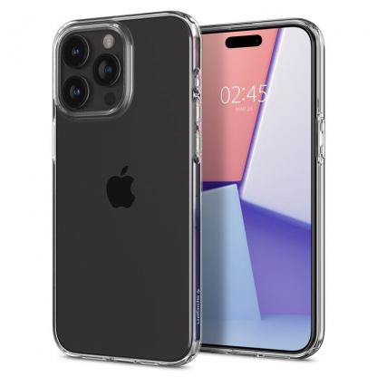 Spigen Liquid Crystal Case - тънък силиконов (TPU) калъф за iPhone 15 Pro Max (прозрачен) 
