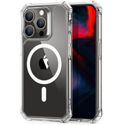 ESR Air Armor HaloLock MagSafe Case - хибриден удароустойчив кейс с MagSafe за iPhone 15 Pro Max (прозрачен)