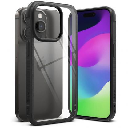 Ringke Fusion Bold Case - хибриден удароустойчив кейс за iPhone 15 Pro Max (черен-прозрачен)