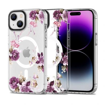 Tech-Protect MagMood Spring Floral Hybrid MagSafe Case - хибриден удароустойчив кейс с MagSafe за iPhone 15 (цветни мотиви)