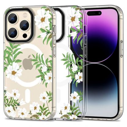 Tech-Protect MagMood Spring Daisy Hybrid MagSafe Case - хибриден удароустойчив кейс с MagSafe за iPhone 15 Pro Max (цветни мотиви)