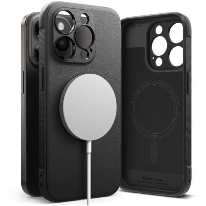 Ringke Onyx Magnetic MagSafe Case - силиконов (TPU) калъф с MagSafe за iPhone 15 Pro Max (черен)