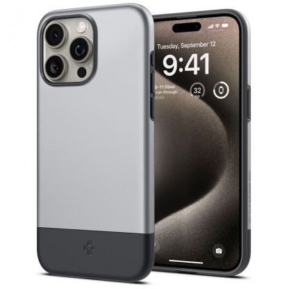 Spigen Style Armor MagSafe Case - хибриден кейс с най-висока степен на защита с MagSafe за iPhone 15 Pro (сребрист)