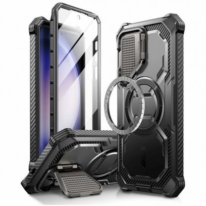 i-Blason SUPCASE ArmorBox MagSafe Case - удароустойчив хибриден кейс с MagSafe и вграден протектор за дисплея за Samsung Galaxy S24 Plus (черен)