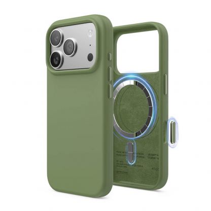 Силиконов (TPU) калъф с MagSafe за iPhone 17 Pro - Elago Magnetic Soft Silicone Case (светлозелен)