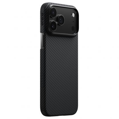 Кевларен кейс с MagSafe за iPhone 17 Pro (черен-сив)  - Pitaka Ultra Slim Case Aramid Fiber 600D