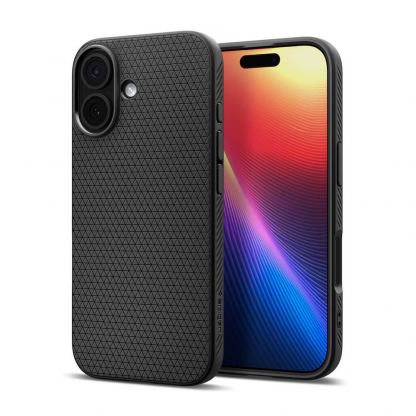 Удароустойчив силиконов (TPU) калъф за iPhone 17 - Spigen Liquid Air Case (черен)