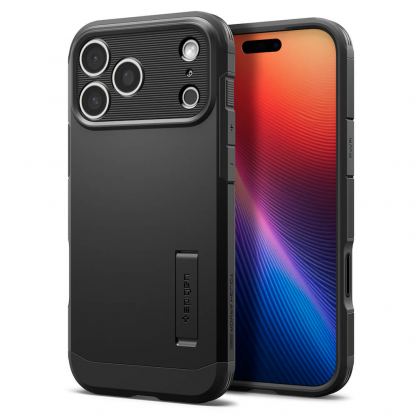 Хибриден кейс с най-висока степен на защита с MagSafe за iPhone 17 Pro Max - Spigen Tough Armor T MagSafe Case (черен)