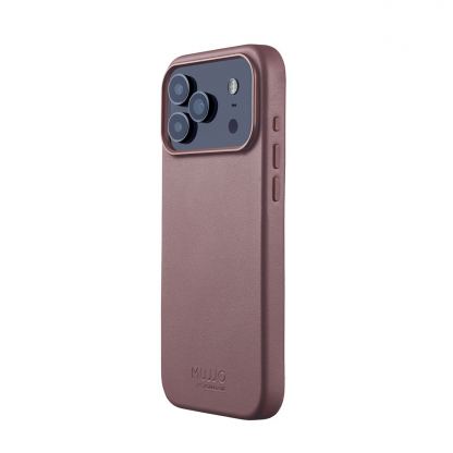 Премиум кожен (естествена кожа) кейс с MagSafe за iPhone 17 Pro Max - Mujjo Full Leather MagSafe Case (червен)