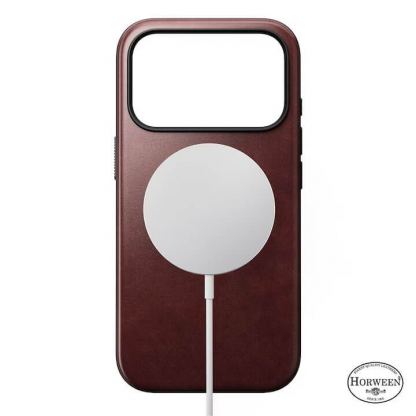 Кожен (естествена кожа) кейс с MagSafe за iPhone 17 Pro - Nomad Modern Horween Leather MagSafe Case (бордо)