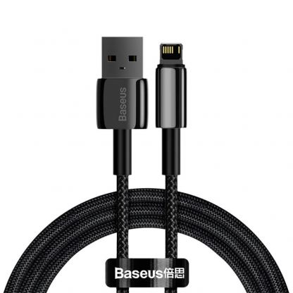 USB към Lightning кабел за Apple устройства с Lightning порт (200 см) - Baseus Tungsten Gold Lightning to USB Cable (CALWJ-A01) (черен)