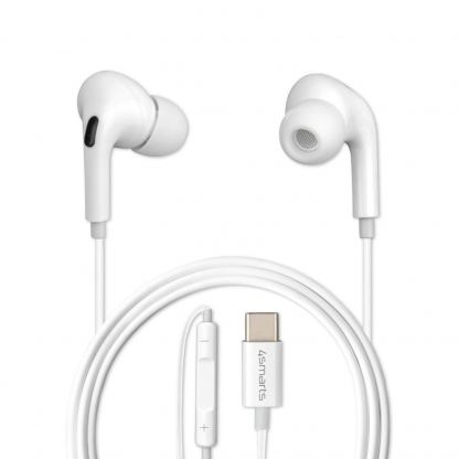 Активни слушалки с USB-C кабел, управление на звука и микрофон (бял)  - 4smarts Active In-Ear Stereo Headset Melody Digital Basic USB-C