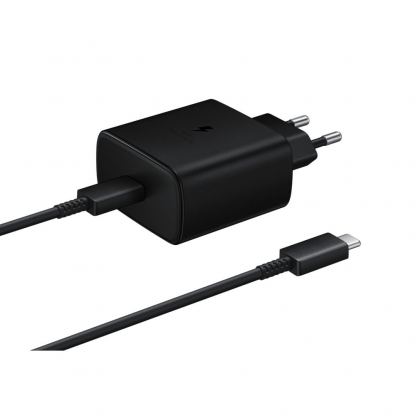 Захранване с технология за бързо зареждане и кабел с USB-C изход (черен) - Samsung PD 45W Wall Charger EP-TA845XBEGWW (ритейл опаковка)
