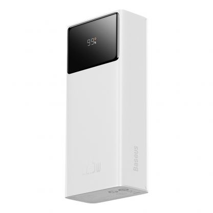 Външна батерия с 2xUSB-A и 1xUSB-C изходи с технология за бързо зареждане - Baseus EnerFill FP41 LED Display Power Bank 22.5W 30000 mAh (E0027K01) (бял)