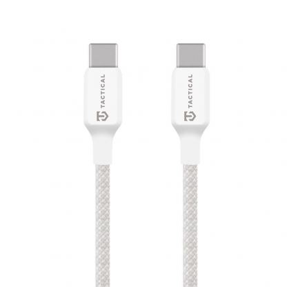 Здрав кабел с въжена оплетка и бързо зареждане за устройства с USB-C порт - Tactical Stitch Thread USB-C to USB-C Cable 60W (30 см) (бял)