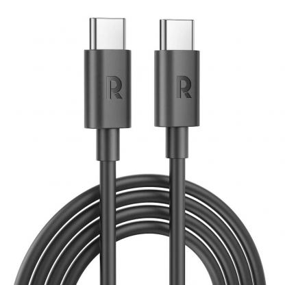 Здрав кабел с бързо зареждане за устройства с USB-C - RavPower RP-CB1022 USB-C to USB-C Cable 60W (200 см) (черен)