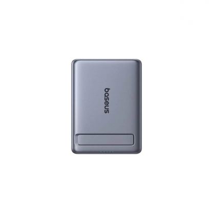 Ултратънка преносима външна батерия с USB-C изход и безжично зареждане с MagSafe - Baseus PicoGo AM31 Ultra Slim Qi2 Magnetic Wireless Charging Power Bank 5000 mAh 20W (сив)