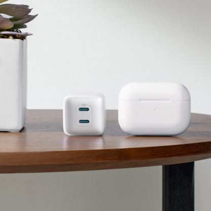 Захранване за ел. мрежа с 2xUSB-C изхода с технология за бързо зареждане - Anker 521 PowerPort Nano Pro 40W 2xUSB-C Wall Charger (бял)