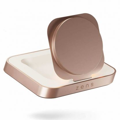 Поставка (пад) за безжично зареждане за iPhone с Magsafe (мед)  - Zens Aluminium Nightstand Wireless Charger 15W Qi ZESC16W