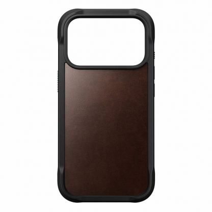 Хибриден кожен (естествена кожа) удароустойчив кейс с MagSafe за iPhone 17 Pro - Nomad Rugged Leather Horween MagSafe Case (тъмнокафяв)