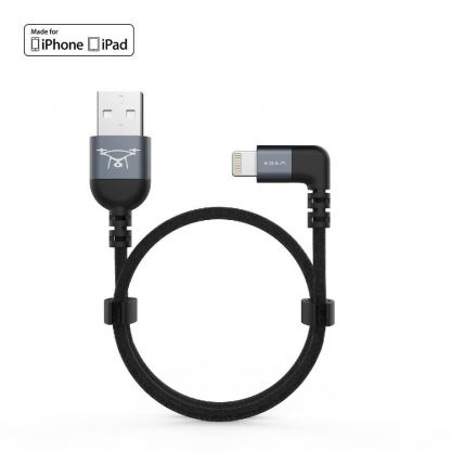 Adam Elements PeAk II USB/Lightning Cable - сертифициран Lightning кабел за DJI Remote Controller (30см) (сив)