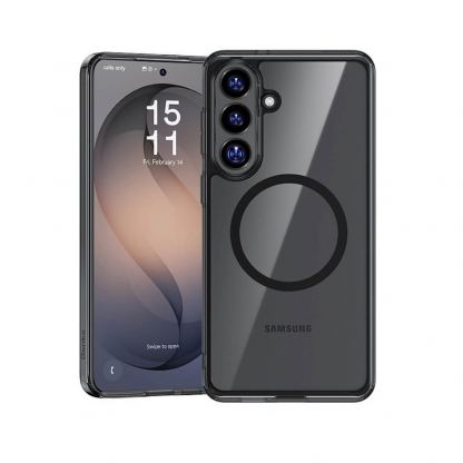 Хибриден удароустойчив кейс с Qi2 за Samsung Galaxy S26 - Benks Magnetic Crystal Case (черен-прозрачен)