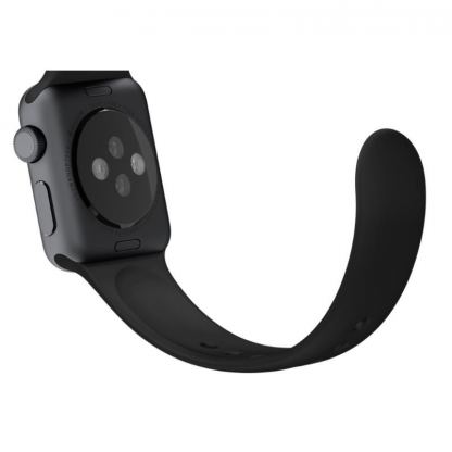 Apple Sport Band S/M - оригинална силиконова каишка за Apple Watch 42мм, 44мм (черен) (bulk)