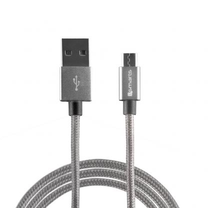 4smarts RapidCord MicroUSB Data Cable - USB към MicroUSB кабел за устройства с MicroUSB порт (200 см.) (сив)
