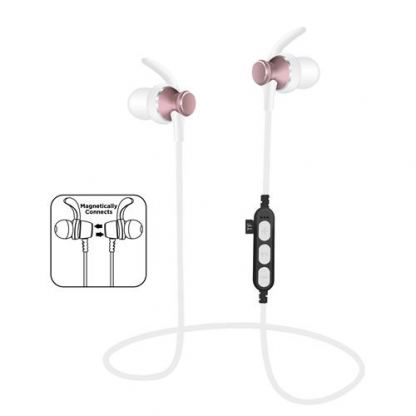 Platinet In-Ear Sport Bluetooth 4.2 + MicroSD Earphones PM1060P - безжични спортни блутут слушалки за мобилни устройства (розов)
