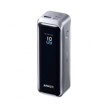 Преносима външна батерия с 2xUSB-C и 1xUSB-A изходи и технология за бързо зареждане - Anker Prime Power Bank 26250 mAh, 300W (тъмносив)