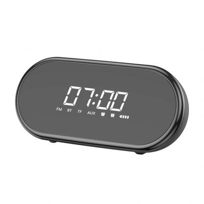 Baseus Encok Wireless Speaker E09 - безжичен Bluetooth спийкър с функции будилник, FM радио и LED дисплей за мобилни устройства (черен)