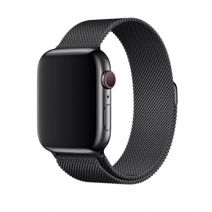 Apple Milanese Loop Stainless Steel - оригинална стоманена каишка за Apple Watch 42мм, 44мм (черен)