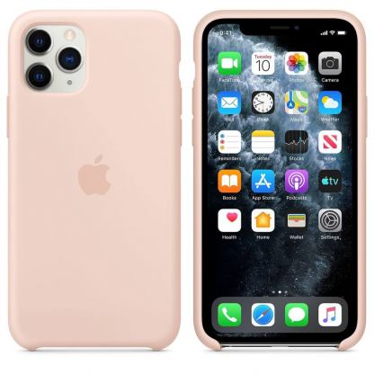 Apple Silicone Case - оригинален силиконов кейс за iPhone 11 Pro (розов пясък)