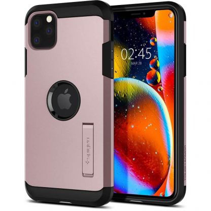 Spigen Tough Armor Case - хибриден кейс с най-висока степен на защита за iPhone 11 Pro (розов)