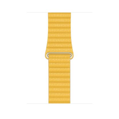 Apple Meyer Lemon Leather Loop Medium - оригинална кожена каишка за Apple Watch 42мм, 44мм (жълт)