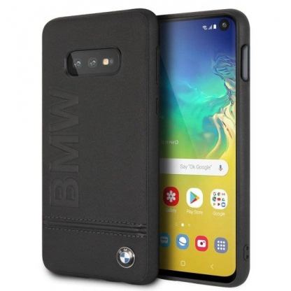 BMW Signature Genuine Leather Soft Case - кожен кейс (естествена кожа) за Samsung Galaxy S10E (черен)