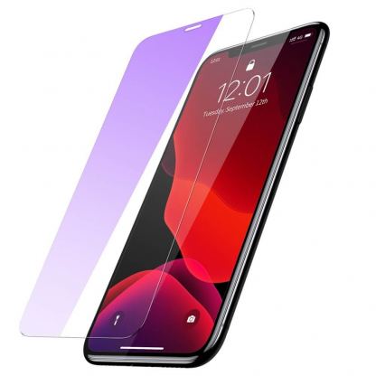 Baseus Anti-bluelight Tempered Glass Film (0.15mm) - калено стъклено защитно покритие за дисплея на iPhone 11 Pro, iPhone XS, iPhone X (прозрачен) (2 броя)