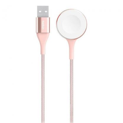 Belkin Mixit Duratek Premium Kevlar Watch Cable - здрав и устойчив кабел с оплетка от кевлар за Apple Watch (розово злато)