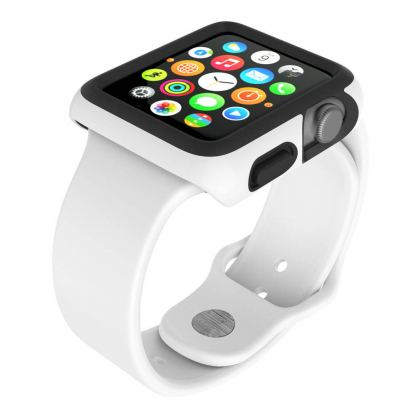 Speck CandyShell Fit Case - удароустойчив хибриден кейс за Apple Watch 38 mm (бял)