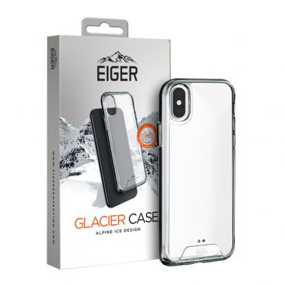 Eiger Glacier Case - удароустойчив хибриден кейс за iPhone XS, iPhone X (прозрачен)