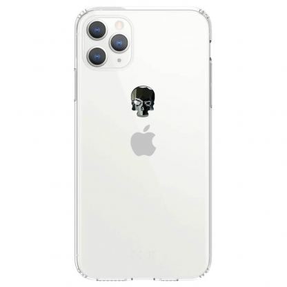 Bling My Thing Treasure Silver Skull Swarovski - хибриден удароустойчив кейс с кристали Сваровски за iPhone 11 Pro Max (прозрачен)