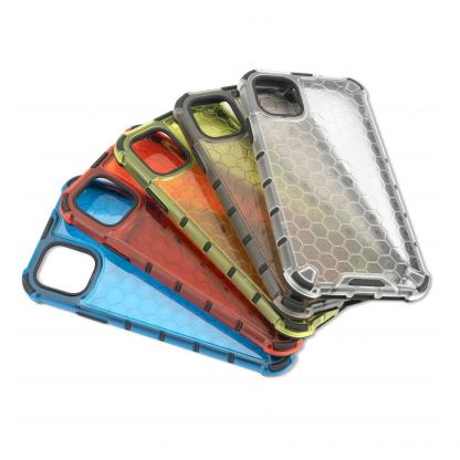 4smarts Hard Cover HEXAGON Case - удароустойчив хибриден кейс за Samsung Galaxy A50 (червен)