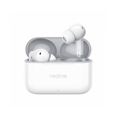 Безжични блутут слушалки със зареждащ кейс - Realme Buds T200 ANC TWS In-Ear Bluetooth Earphones (бял)